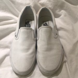 White slip on vans